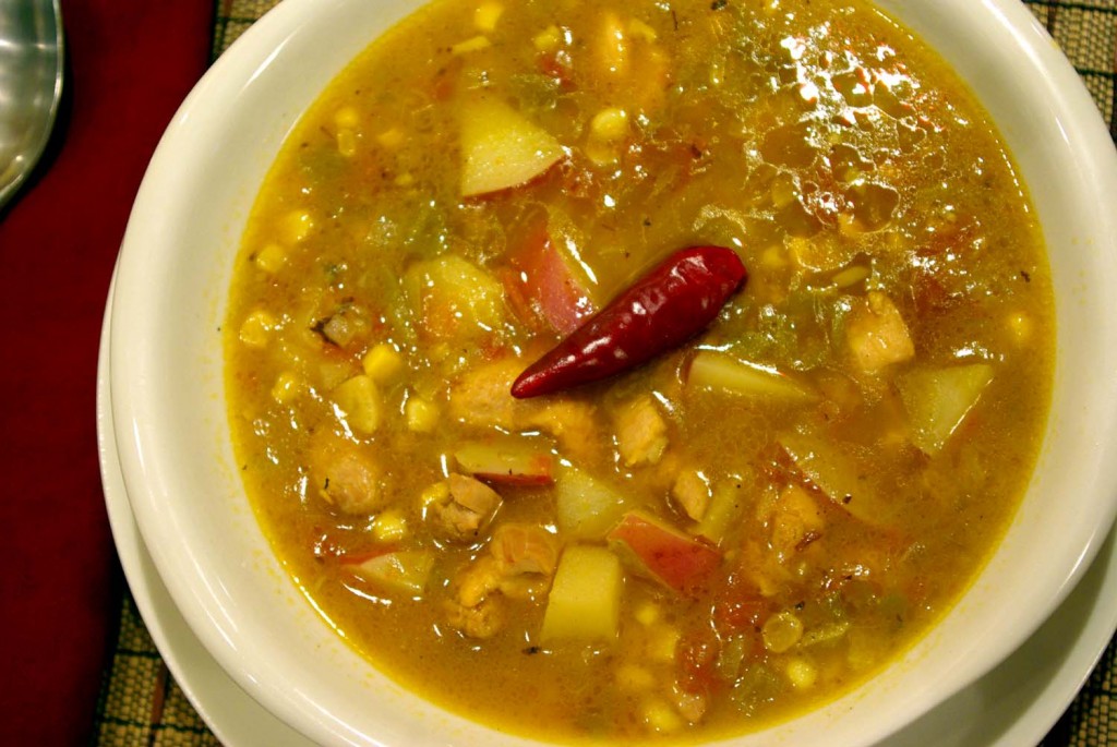 Warming up with green chile chicken stew