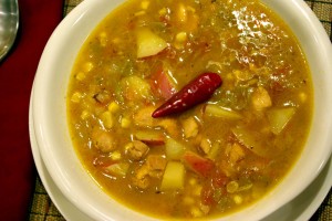 Green chile chicken stew