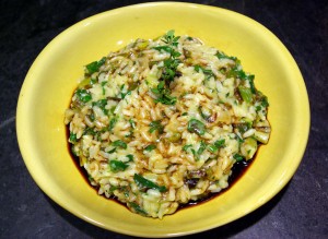 Grilled asparagus risotto