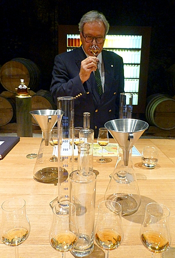 Frederic Dezauzier in blending room at Camus