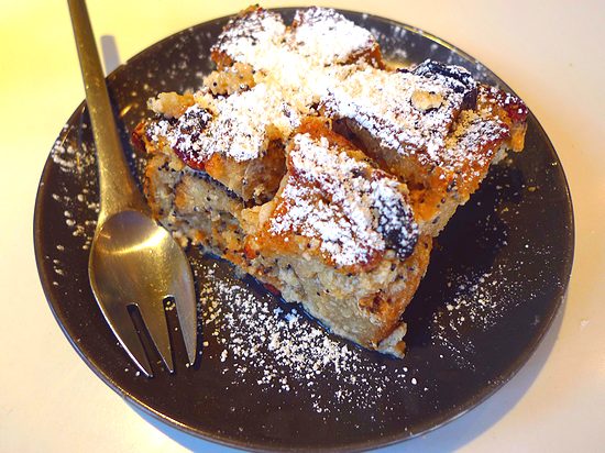 lemon poopyseed bread pudding made with baguette from Paul