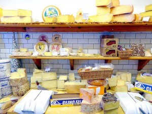 Cheeses on display in Sheridans, Dublin