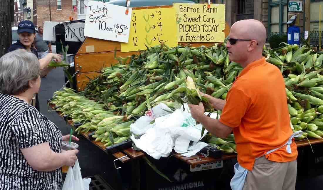 sweet corn at Lexington Farmers Market