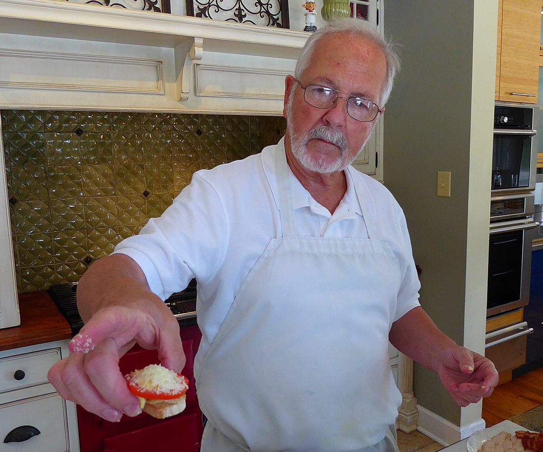 Phil Dunn offers min Hot Brown in cooking class