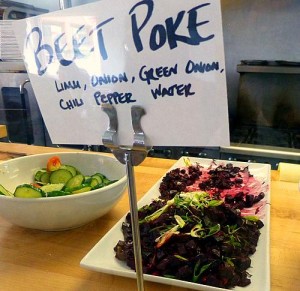 Beet poke at Kaimuki