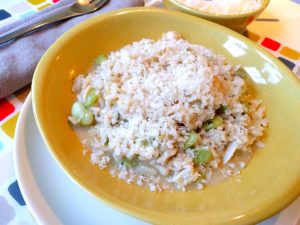 Crab risotto with walnut pistou and baby lima beans