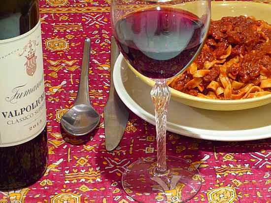 Valpolicella Classico matches chocolate-spiked ragù