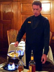 Making Bananas Foster at Brown Hotel's English Grill