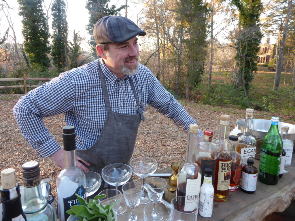 Jpn Mattson sets up cocktail bar in the woods at Barnsley Resort