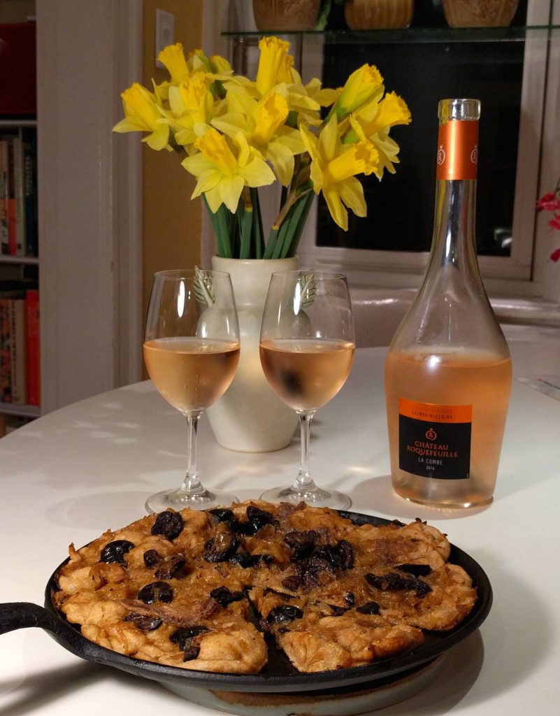 pissaladière and rosé