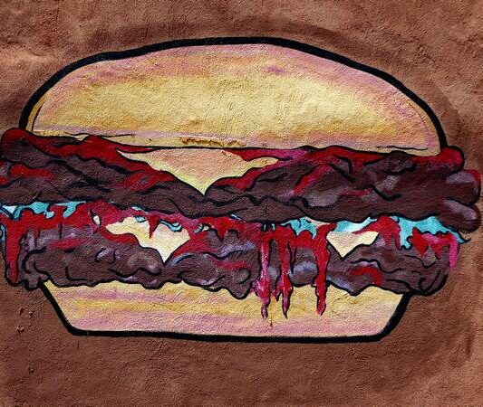 burger mural on Little Red Hamburger Hut