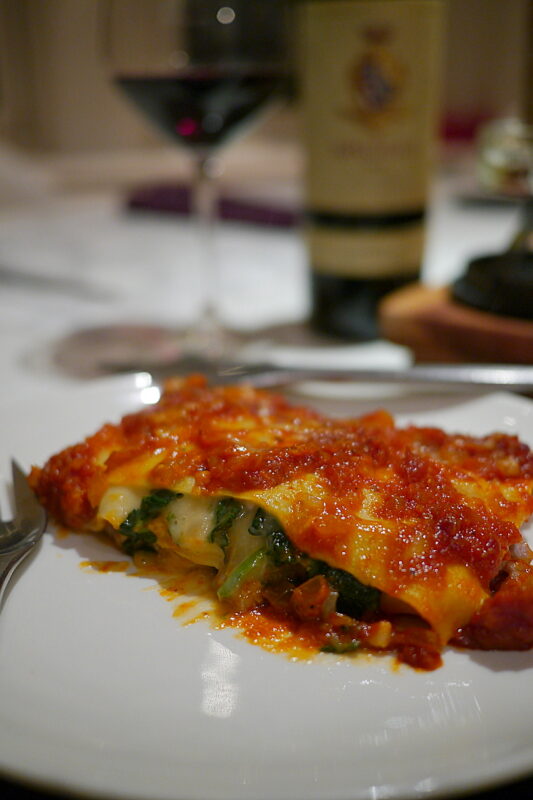 Christmas lasagna with Brolio Chianti Classico