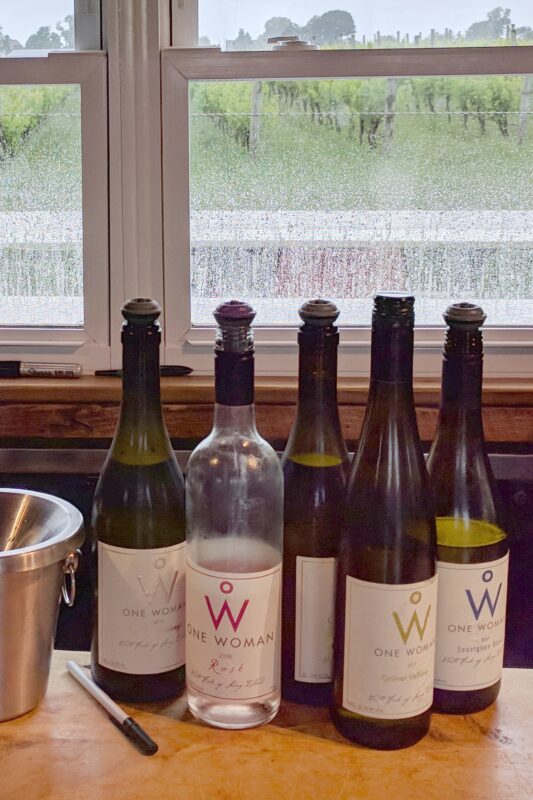 One Woman Wines bottles
