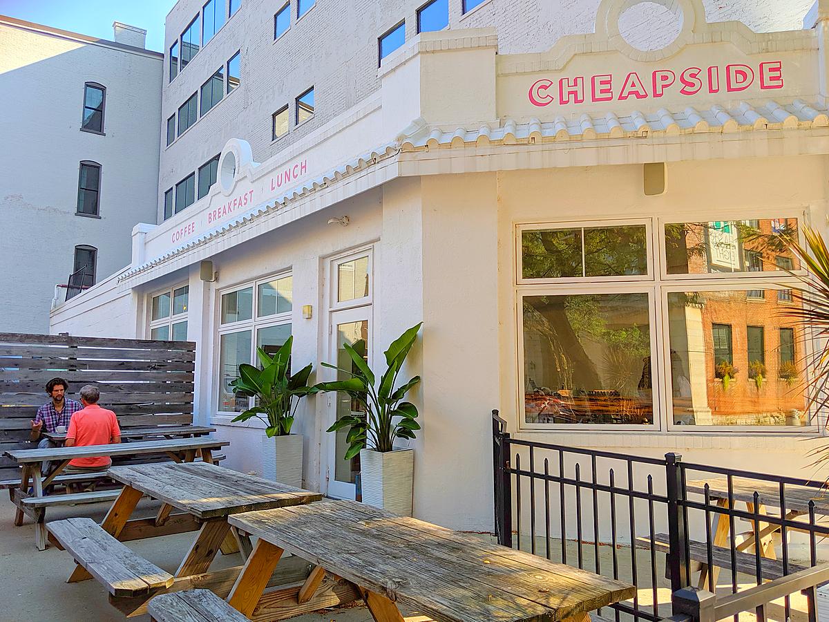 Getting a well-designed sandwich at Cheapside Cafe