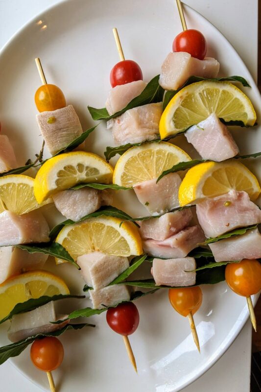 Olympian Greek laurels for swordfish kebabs