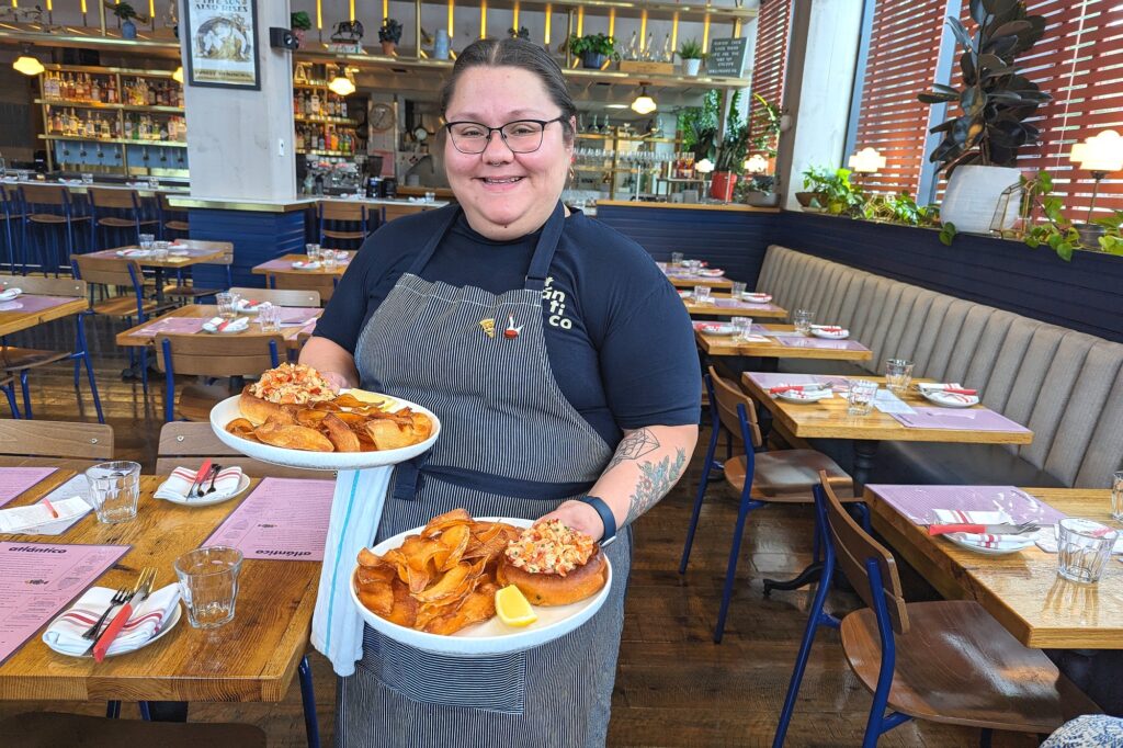 Bridget Elizalde serves lobster bocadillo special at Atlántico in Boston's South End